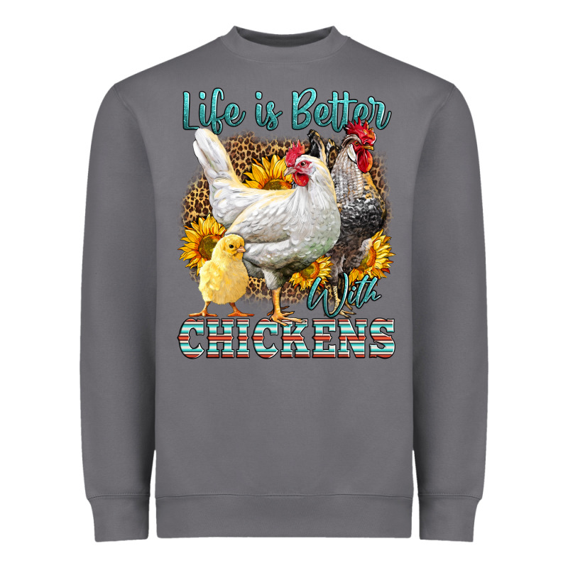 Western Life Is Better With Chickens Heavyweight Sweatshirt by LillyAllenDesigns | Teevron