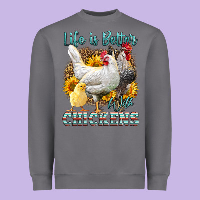 Western Life Is Better With Chickens Heavyweight Sweatshirt Designed By Lillyallendesigns