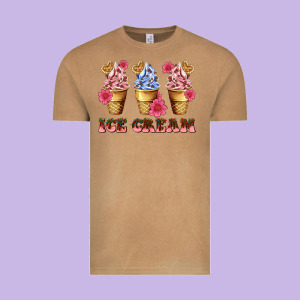 Floral Ice Cream Vintage Tee Designed By Adodesignshop