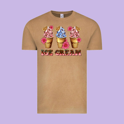 Floral Ice Cream Vintage Tee Designed By Adodesignshop
