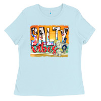 Baby Blue salty vibes Ladies Tee - texasbilliewilder