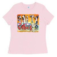 Bubblegum Pink salty vibes Ladies Tee - texasbilliewilder