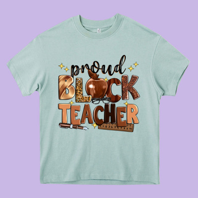 Proud Black Teacher Heavy Core Tee Designed By Zillion Design Studio