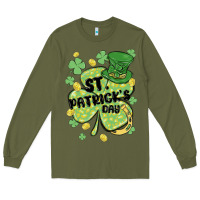 Army Green st. patrick's day shamrock Long Sleeve Tee - MaliasSmallBusiness