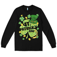 Black st. patrick's day shamrock Long Sleeve Tee - MaliasSmallBusiness