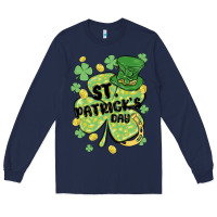 Navy st. patrick's day shamrock Long Sleeve Tee - MaliasSmallBusiness