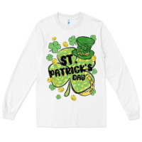 White st. patrick's day shamrock Long Sleeve Tee - MaliasSmallBusiness