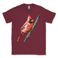 Burgundy Northern Cardinal Bird Classic Tee - LillyAllenDesigns