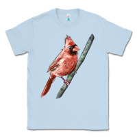 Dusty Blue Northern Cardinal Bird Classic Tee - LillyAllenDesigns