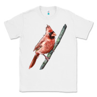 White Northern Cardinal Bird Classic Tee - LillyAllenDesigns