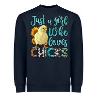 Navy Western Just A Girl Who loves Chicks Heavyweight Sweatshirt - LillyAllenDesigns