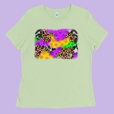 Mardi Gras Background Ladies Tee Designed By Jahusdesignshop