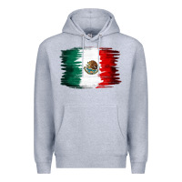 Heather Grey Mexican flag Premium Hoodie - NancyCooperArtShop