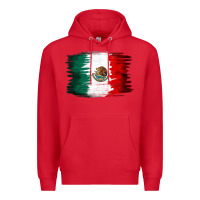 Red Mexican flag Premium Hoodie - NancyCooperArtShop