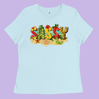 Sassy Beach Ladies Tee Designed By Texasbilliewilder