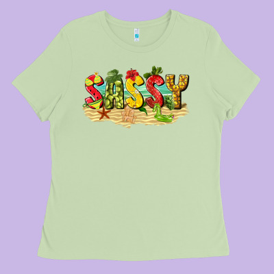 Sassy Beach Ladies Tee Designed By Texasbilliewilder