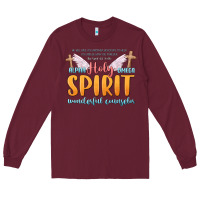 Burgundy holy spirit wonderful counselor Long Sleeve Tee - MaliasSmallBusiness