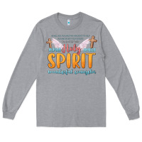 Heather Grey holy spirit wonderful counselor Long Sleeve Tee - MaliasSmallBusiness
