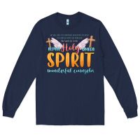 Navy holy spirit wonderful counselor Long Sleeve Tee - MaliasSmallBusiness