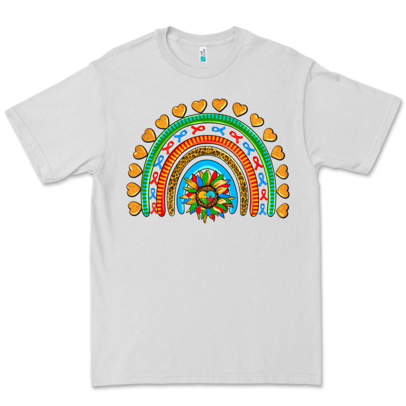 Autism Heart Ribbon Rainbow Premium Tee by AdoDesignShop | Teevron