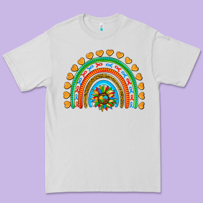Autism Heart Ribbon Rainbow Premium Tee Designed By Adodesignshop