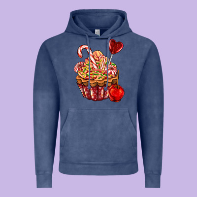 Christmas Candy Cupcake Vintage Hoodie Designed By Adodesignshop
