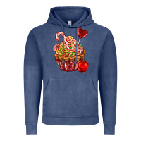 Vintage Denim Christmas candy cupcake Vintage Hoodie - AdoDesignShop