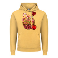 Vintage Mustard Christmas candy cupcake Vintage Hoodie - AdoDesignShop