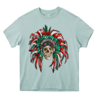 Arona mexican flag indian headdress with  skull Heavy Core Tee - RanaPortraitStore