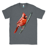 Charcoal Heather Northern Cardinal Bird Classic Tee - LillyAllenDesigns