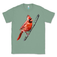 Sage Northern Cardinal Bird Classic Tee - LillyAllenDesigns