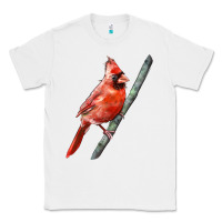 White Northern Cardinal Bird Classic Tee - LillyAllenDesigns