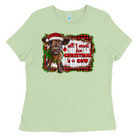Matcha all i want for christmas is a cow highland calf Ladies Tee - RanaPortraitStore