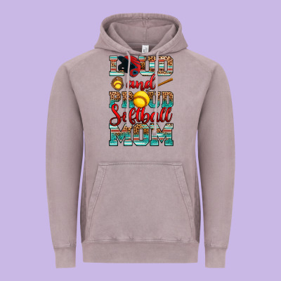 Loud And Proud Softball Mom Vintage Hoodie Designed By Ranaportraitstore