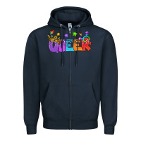 Navy Western Queer LGBTQ+ Zipper Hoodie - BundleAndBundleShop