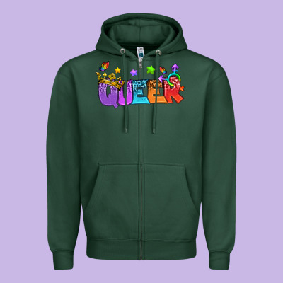 Western Queer Lgbtq+ Zipper Hoodie Designed By Bundleandbundleshop