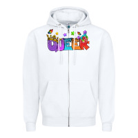 White Western Queer LGBTQ+ Zipper Hoodie - BundleAndBundleShop