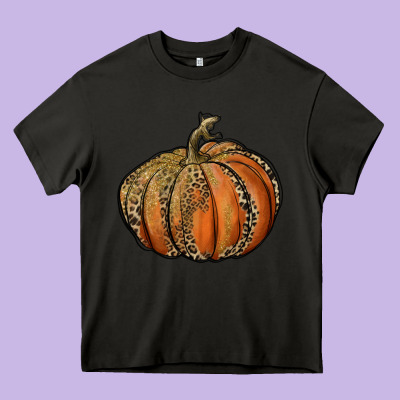 Leopard Pumpkin Heavy Core Tee Designed By Ranaportraitstore