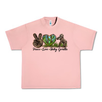 Salmon Peace Love Baby Gorilla Urban Heavy Tee - LillyAllenDesigns