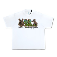 White Peace Love Baby Gorilla Urban Heavy Tee - LillyAllenDesigns
