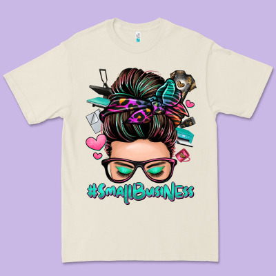 Small Business Messy Bun Premium Tee Designed By Zillion Design Studio