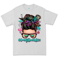 Dove Grey small business messy bun Premium Tee - Zillion Design Studio