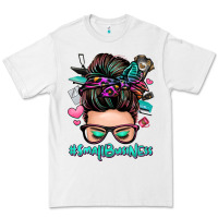 White small business messy bun Premium Tee - Zillion Design Studio