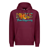 Burgundy Love Thanksgiving Premium Hoodie - texasbilliewilder
