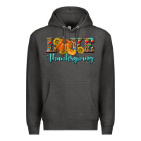 Charcoal Heather Love Thanksgiving Premium Hoodie - texasbilliewilder