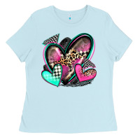 Baby Blue race hearts Ladies Tee - Zillion Design Studio
