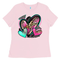 Bubblegum Pink race hearts Ladies Tee - Zillion Design Studio
