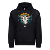 Sunflower Gemstone Bull Skull Urban Hoodie | Teevron