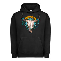 Pigment Black sunflower gemstone bull skull Urban Hoodie - OliviaCreatesArt