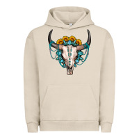 Pigment French Oak sunflower gemstone bull skull Urban Hoodie - OliviaCreatesArt